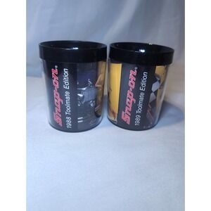 2x Vtg Snap-on Tools Plastic Thermo Serv Coffee Mug 1988 1989 Toolmate Edition